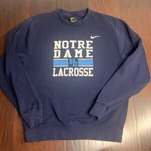 NIKE Notre Dame Lacrosse Crewneck Blue Sweatshirt Sz S